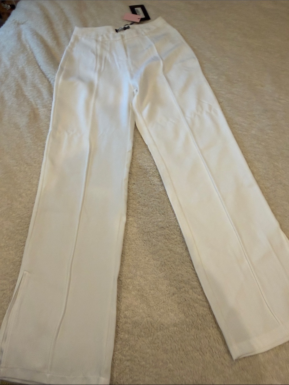 PrettyLittleThing White Wide-Leg Trousers